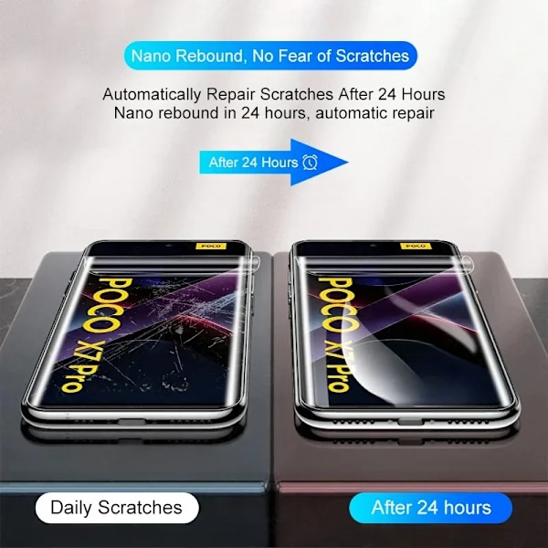 6-i-1 Hydrogelfilm för Xiaomi Poco X7 X6 X5 X4 Pro Skärmskydd med Kameraglas för Xiaomi Poco X7 Pro X3 GT NFC Mjuk Film 6 in 1 3Front 3Lens For Poco X7 Pro 5G