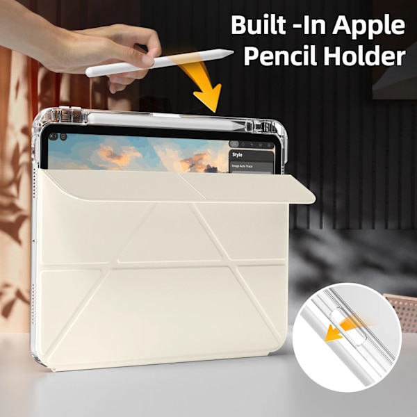 ZOYU Smart Case med pennhållare för iPad Air 4 Air 5 Air 6 A16 11:e M2 M3 iPad Pro 11 12.9 13 10 Gen 10.2 9:e 8:e 7:e Mini 7 6 Grey iPad Air45 2020-2022