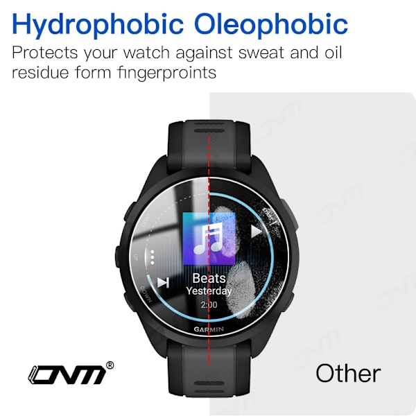 9H Premium Härdat Glas för Garmin Forerunner 165 Music Smartklocka Klar HD Skärmskydd för Garmin 165 Skyddsfilm 5 Pieces Forerunner 165