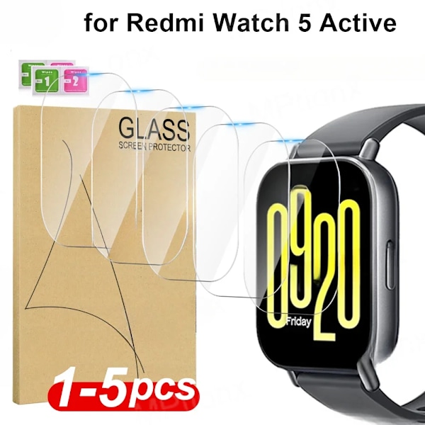 Skärmskydd Härdat Glas för Xiaomi Redmi Watch 5 Active Smartklocka Anti-Repa för Mi Redmi Watch 5 4 Skyddsfilm 3-Pcs Redmi Watch 5 Active
