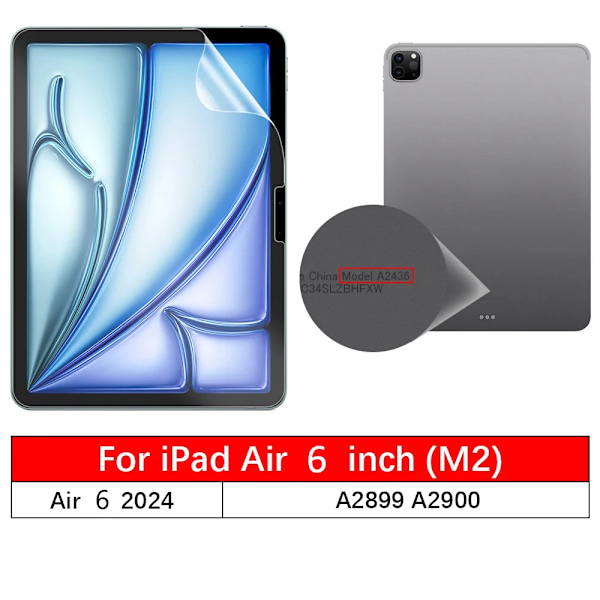 Pappersliknande skärmskyddsfilm för iPad Pro 11 2024 M4 A2837 Pro 13 Matt Målning för iPad Air 6 11 13 2024 Air 11 2024 M2 A2899 For iPad Air 6 2024