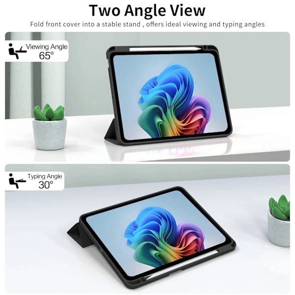 Pennfodral för iPad Air Pro 10.9 11 12.9 13 11:e 10:e 9:e 8:e generationen Flip Smart Läderfodral Mjukt Silikon Baksida Gray iPad Pro 11 2022