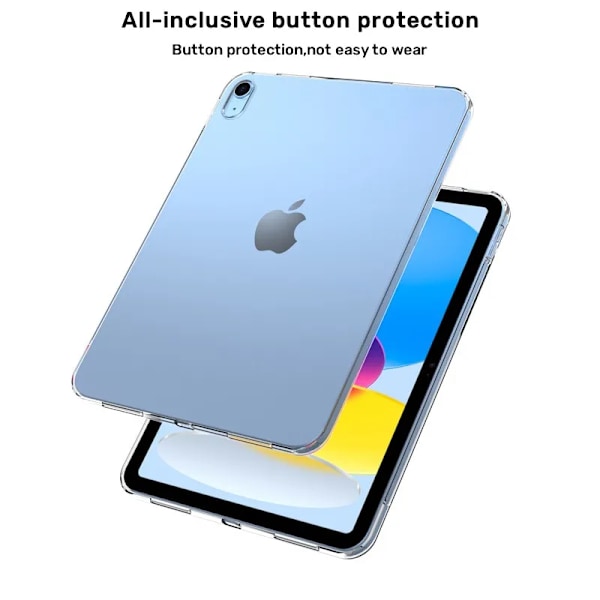 För iPad A16 10:e generationens fodral ultratunt transparent skyddsfodral för iPad Air 5/4 mjukt silikonskal för pro 11 2022 2021 Funda for iPad Air 2 2014