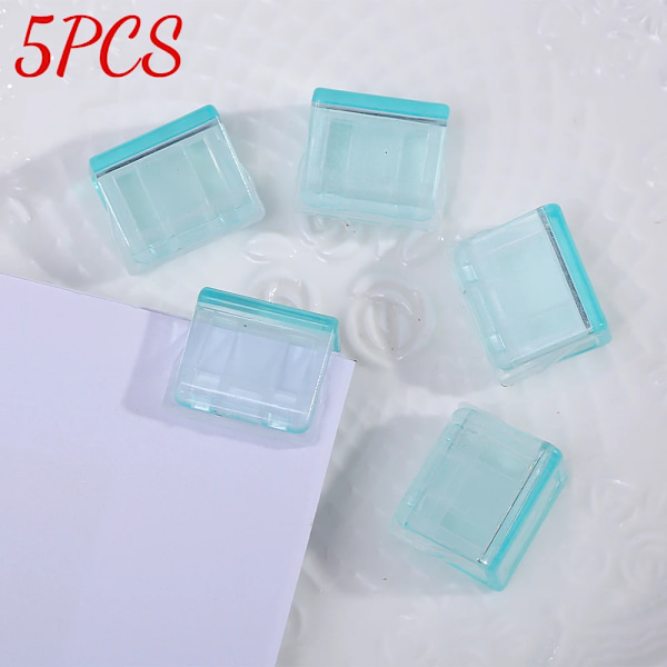 Godisfärgad Transparent Tryck Pappersklämma Tryckare Papper Testfiler Mini Förvaringsklämma Indexsida Klämma Kontorsbindning Skrivmaterial Blue 5PCS