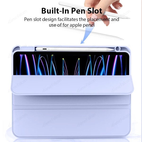 Skal för iPad 10:e 10.9 Generation A16 Pro 11 12.9 13 2025 Funda För iPad Air 5 4 7:e 8:e 9:e 10.2 Mini 6 7 Fodral Pennhållare Purple 7th 8th 9th 10.2