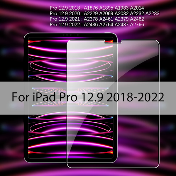 Härdat glas för iPad Pro 11 4:e 12.9 6:e 12 9 Air 5 4 skärmskydd för iPad 10 10:e 9:e generationen Mini 6 10.2 2022 tillbehör Pro3 4 5 6th12.9inch
