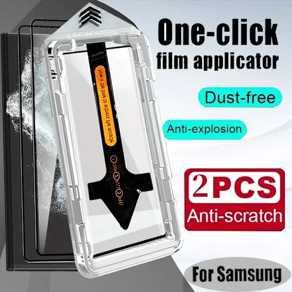 2 st Fulltäckande Härdat Glas Skärmskydd för Samsung S25 S24 Ultra S23 S22 S21 Reptålig Högkvalitativ Film Kit Samsung S21 Plus High Definition