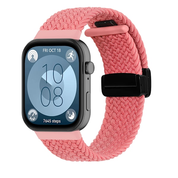Flätat armband för HUAWEI Watch Fit 4 Pro-rem Magnetisk nylon Solo Loop Armband för Smartwatch Huawei Watch Fit 4/3-remmar pink For Huawei fit 4 pro