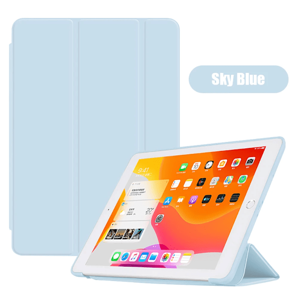 Skal för iPad Air 11 13 M2 2024 Pro 11 13 För Pro 11 12.9 10:e Gen Air 10.9 iPad 5/6:e 9.7 10.5 7/8/9:e 10.2 Mini 6 Fodral Sky Blue iPad 7th 8th 9th10.2