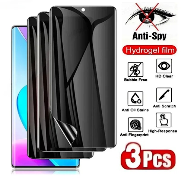 3 st Anti-Spion Hydrogel Film För Honor Magic 7 Lite 6 5 7 Pro Full Täckning Skärmskydd För Honor 300 200 100 Pro 90 Mjuk Film Honor X7a Anti Peeping