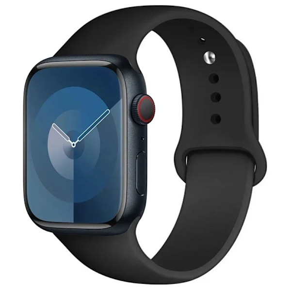 Silikonarmband för Apple Watch-armband 49mm 40mm 44 mm 45mm 46mm 42mm 41mm 38mm sportarmband iWatch serie 10 9 8 3 SE ultra 2 15 black 38 40 41 S10-42mm ML