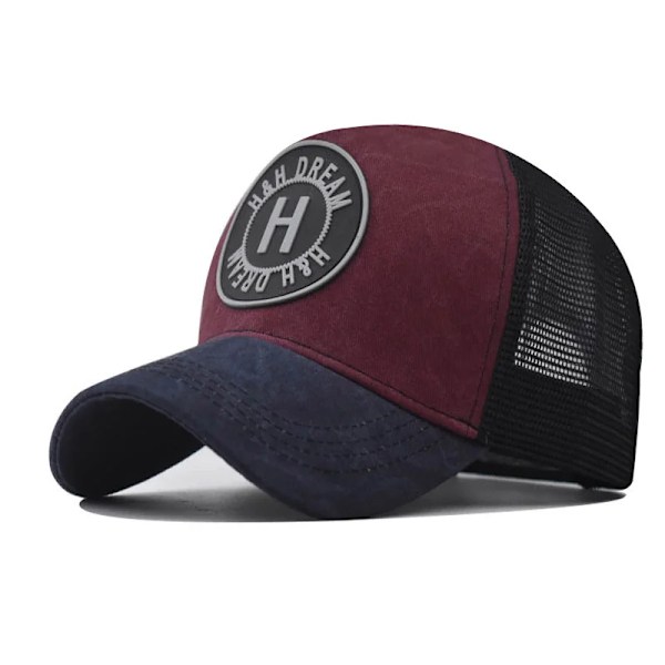 Snabbtorkande Keps Truckerkeps Meshkeps Sportkeps för Män Justerbar Basebollkeps Löparkeps Utomhussportkeps Wine Red Adjustable