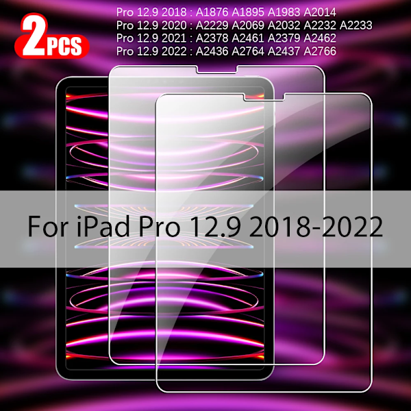 2 st Härdat Glas Skärmskydd För Ipad Pro 13 12.9 M4 Air 11 M3 M2 5 4 Mini 6 7 9 9:e 10 10:e Generationen A16 Tillbehör Pro 12.9 2018-2022
