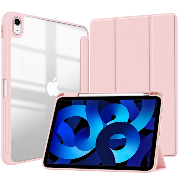 Smart PU-fodral för iPad Air 4:e 5:e iPad 10:e 10.9 Funda för iPad Pro Air 11:e 11 7:e 8:e 9:e 10.2 2 9.7 3 10.5 Transparent Skal Pink iPad 7th 8th 10.2