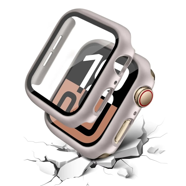 PC-fodral + Härdat glas för Apple Watch 10 46/42mm Ultra 2/1 49mm Skärmskydd iWatch 9 8 7 6 5 SE 45mm 41mm 44mm 40mm Red Series 7 8 9 41MM