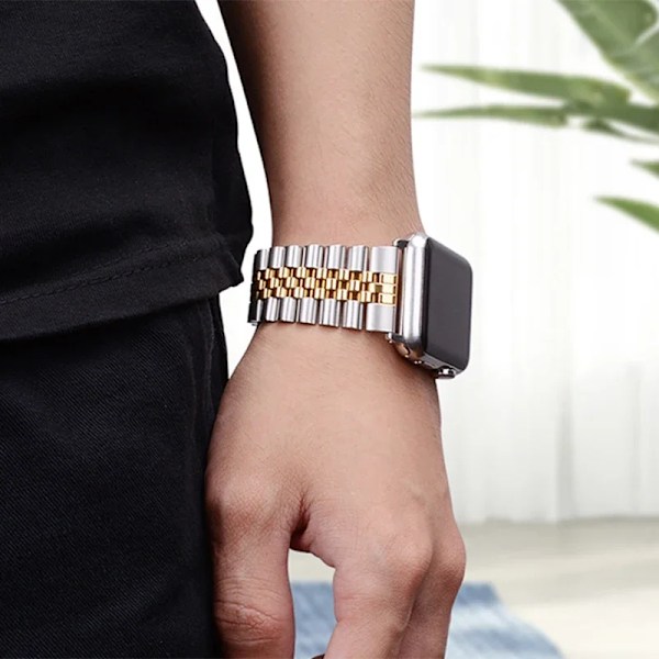 Stålarmband för Apple Watch Ultra Band ultra 49mm 40mm 44mm Metall 38mm 42 38 IWatch Series 10 9 8 7 6 SE 5 4 45mm 41mm 46mm Gold Tool 38 40 41mm  S10 42mm