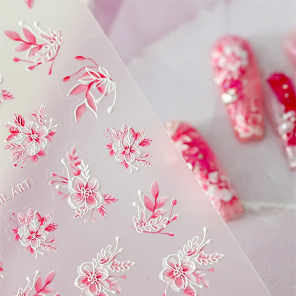 1 st 5D Japanska Kawaii Fjärils Nagelstickers Lyx Glitter Skal Aurora Nagelkonst Dekorationer Dekaler DIY Manikyr Slider Folie 1pcs M116-F