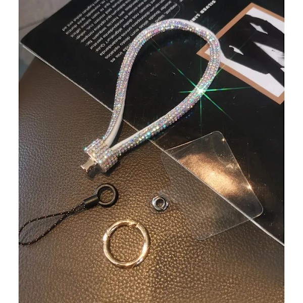 Mobiltelefon Lanyard Lyx Rhinestone Lanyard Armband Högkvalitativ Kort Diamantbesatt Armband Anti-förlust Förstärkt Lanyard Red