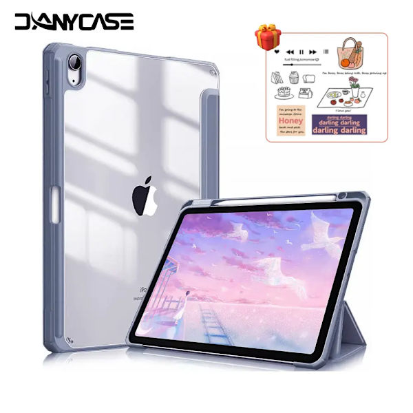 Fodral för iPad 13 tum M2 M4 2024 för iPad Air 11 Air 5/4 10.9 Pro 11 Mini 7 6 8.3 tum 10.2 7/8/9:e iPad 10:e 10.9 9.7 5/6:e Skydd Purple Pro 11 2nd 3rd 4th