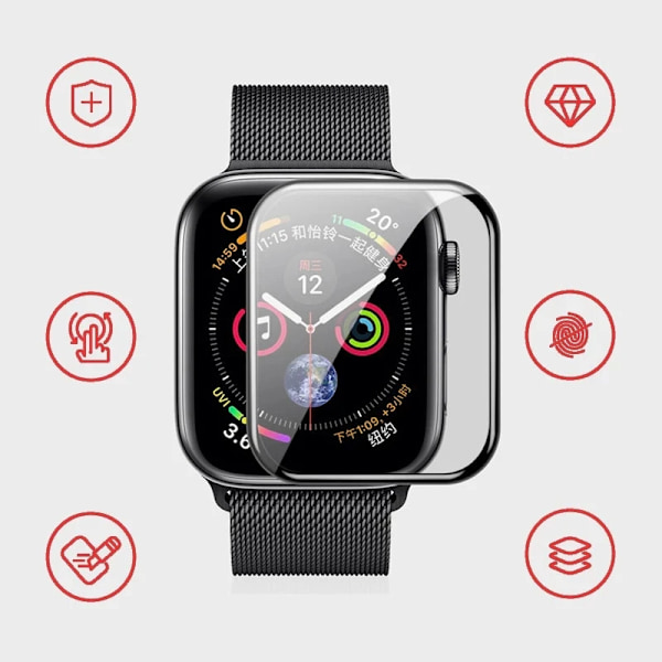 Skärmskydd för Apple Watch 7 6 SE 5 9 8 4 3 2 40MM 41MM 42MM 44MM 45MM 38MM Keramisk Film för IWatch Ultra 2 49MM Inte Glas 5 Pcs Series 7 8 9 41MM