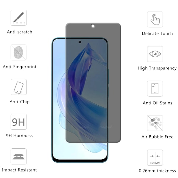 1/2/3/4 st För Honor 90 Lite Glas Huawei Honor 90 Lite Härdat Glas 9H Sekretess Anti-Spion Lim Skärmskydd Honor 90 Lite 4 Front Glass For Honor 90 Lite