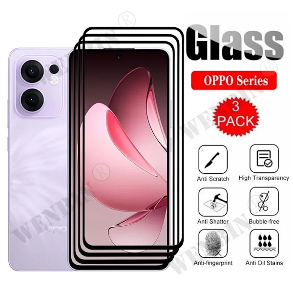 3 st Härdat Glas För OPPO Reno 13 F 13 FS 13 Pro Böjd Full Täckning Skärmskydd For OPPO Reno 13 FS 3 Pcs