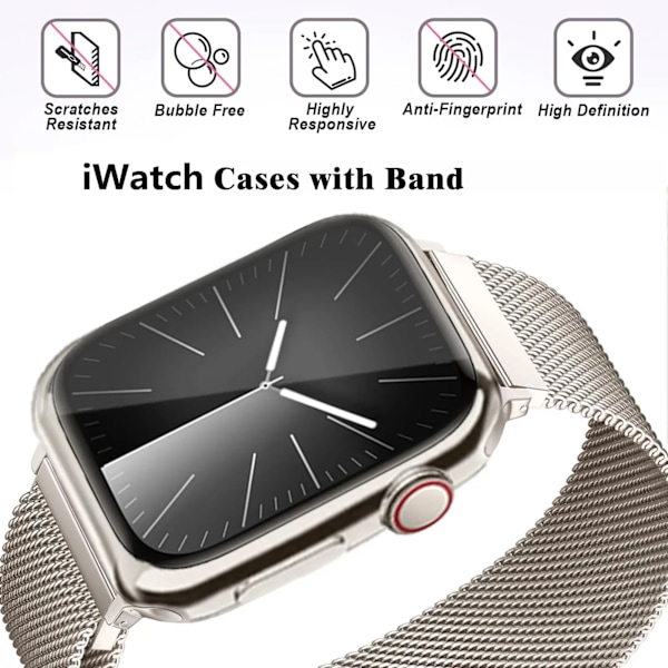 Fodral+Armband Milanese Loop För Apple Watch armband 44mm 40mm 45mm 46mm 49mm 42mm 38mm Armband iwatch Series 10 9 8 SE Ultra 2 Armband Multicolor 40mm-Series 4 5 6 SE