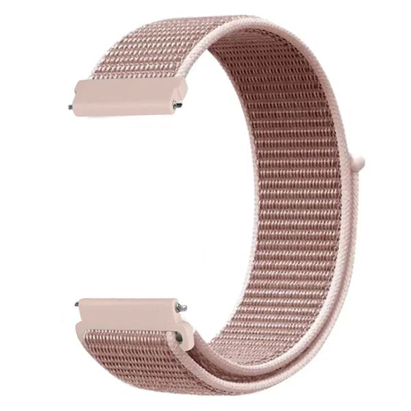 20 22mm Nylon Klockarmband För Garmin Vivoactive 3 4 5/Venu 2 Plus/Venu 3/Forerunner 55 158 265 965 745 645 255 Music Loop Armband Rose pink 22mm Width Band