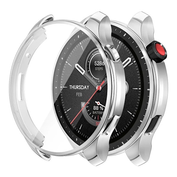 TPU-skal för Amazfit GTR 4 Fulltäckande Skärmskyddsfilm Skal för Huami Amazfit GTR 3 Pro GTR4 GTR 2e GTR3 Skyddsskal Silver For Amazfit GTR 4