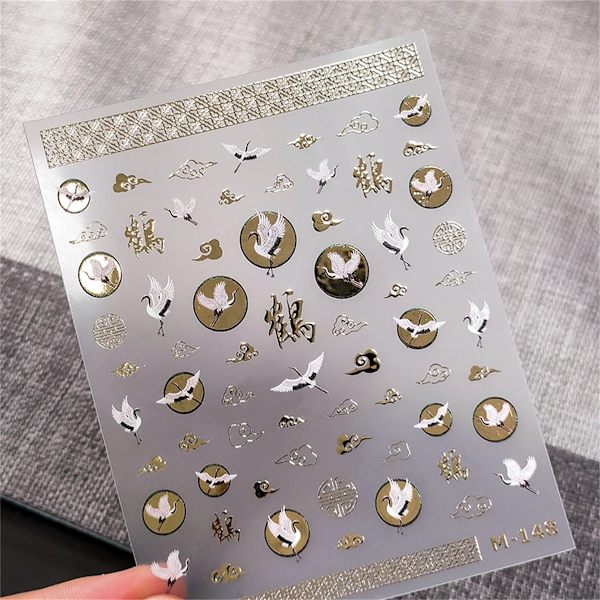 1 st 5D Japanska Kawaii Fjärils Nagelstickers Lyx Glitter Skal Aurora Nagelkonst Dekorationer Dekaler DIY Manikyr Slider Folie 1pcs M-148