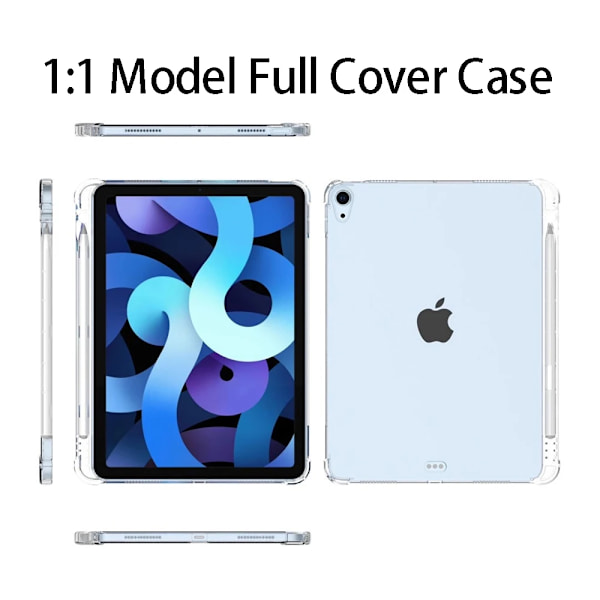 Klart Skal För Ipad Pro 11 12.9 10.5 9.7 9:e Generationen Med Pennhållare Fodral Ipad Mini 6 Air 5 4 3 2 1 10:e 8 7 5 Tpu Skal 7th 8th 9th