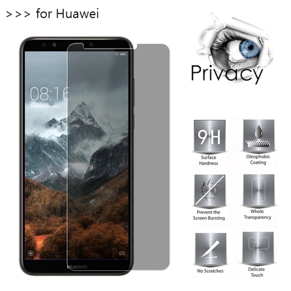 Anti-spion Skyddsglas Härdat Glas för Huawei P20 P40 Lite E 5G P30 Pro Sekretess Skärmskydd för Huawei P10 Plus filmer glas P20 Lite 2018