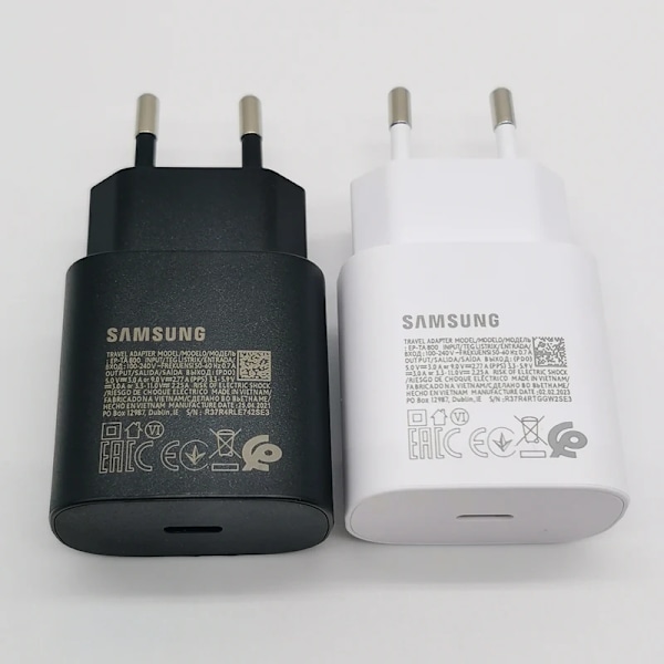Samsung S20 S21 S22 S23 S24 Note 20 Ultra 10 Plus Laddare 25W Supersnabb Laddningsadapter För Galaxy Z Flip Fold 6 5 4 3 2 EU Charger Only
