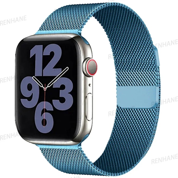 Milanese Armband för Apple Watch Ultra 2 49mm 45mm 46mm 44mm 40mm 42mm 41mm Armband för iWatch Series 10 9 3 4 6 5 SE 7 8 Rem Prussian blue 42(S3)-44-45-46-49mm