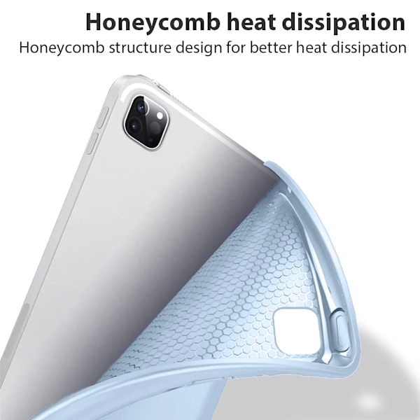 Fodral för Ipad Pro 13 M4 12.9 A16 10 9 9:e 10:e Generationen Funda För Ipad Air 11 5 4 3 2 1 Mini 6 7 M2 M3 2025 Skyddstillbehör Light Blue 7th 8th 9th 10.2