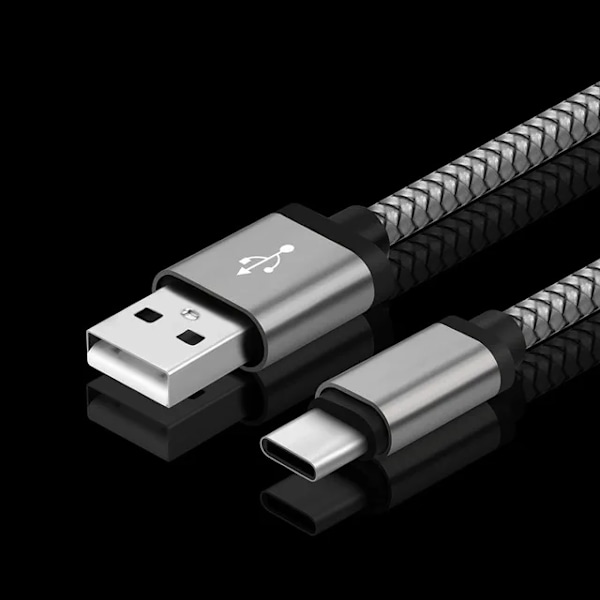 2m 3m USB Typ C Kabel snabbladdning Batteriladdare Sladd för Samsung Galaxy A51 A71 A5 A70 A81 M31 A12 S21 S10 S10E S9 A50 black 0.25m