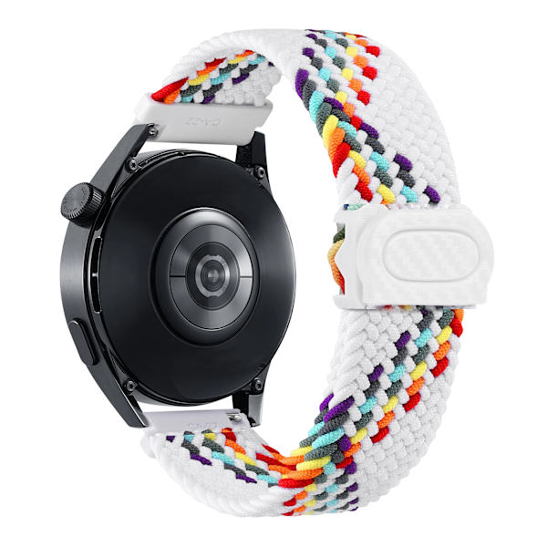 20mm 22mm klockarmband för Samsung Galaxy Watch 7/6/4/5/Pro/6 Classic/S3/active 2 Band Flätat Armband Huawei GT 23 GT4 GT5 46mm White Rainbow Amazfit Bip 6-5