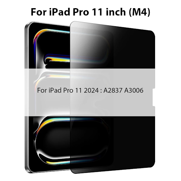 Sekretessglas för iPad Pro 13 12.9 11 2025 M4 M3 10:e 10 Generation A16 Skärmskydd Air 5 4 7:e 8:e 9:e 10.2 Mini 6 7 Film Pro 11 inch 2024