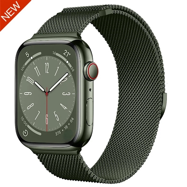 Magnetiskt Milanese Armband För Apple Watch Band 10 9 8 7 46mm 42mm 45mm 41mm Ultra 2 49mm Metallarmband iWatch 6 5 4 SE 44mm 40mm Army green NEW 42mm-44mm-45mm-49mm