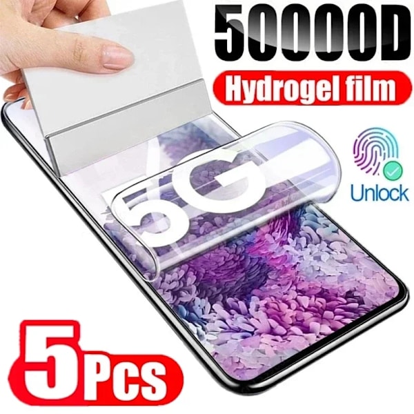 5 st Hydrogelfilm för Samsung S21 S23 S22 Ultra S24 S8 S9 S10 Plus S21FE Skärmskydd för Galaxy Note 20 Ultra 10 Plus S10E S8 Plus or S9 Plus 5Pcs Hydrogel Film