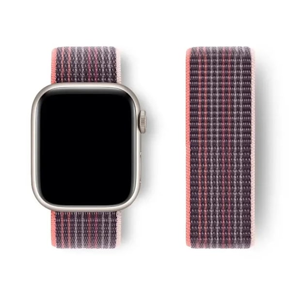 Nylon Loop Armband för Apple Watch band 44mm 40mm 45mm 41mm 46 42mm 49mm 44 45 mm armband iWatch serie 10 9 SE 7 6 5 4 Ultra 2 Berry Purple 136 42 44 45 46 49 mm