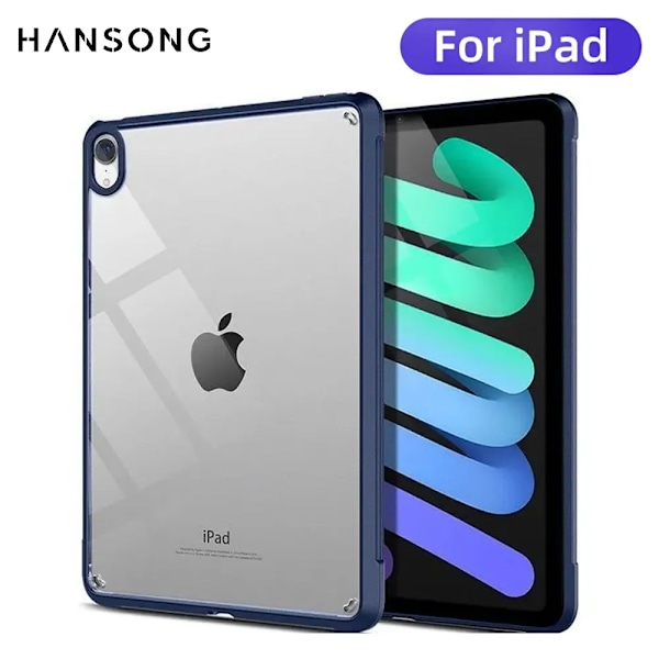 Skal för iPad Pro 11 Fodral 10.2 9/8/7:e Generationen 9.7 5/6:e Air 4/5 10.9 10.5 10:e 10.9 mini 4 5 6 Silikon Transparent Skydd Funda iPad 10.2 7th 8th9th