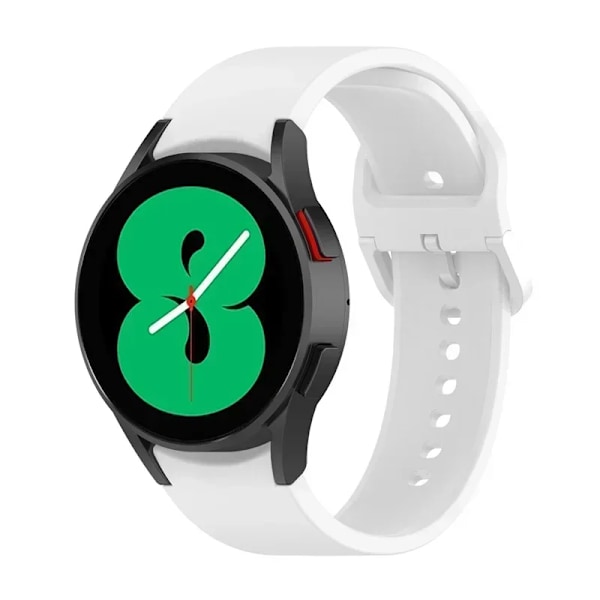 20mm Silikonarmband för Samsung Galaxy Watch 7/6/5/4 44-40mm pro Klockarmband för Galaxy Watch 6 4 Classic 43/47mm 42mm/46mm Armband Official White 14 Galaxy 4-4 Classic