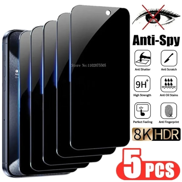 5 st Sekretess Skärmskydd Härdat Glas för Samsung A15 A55 5G A35 A53 A54 A34 A52 A52S A51 Sekretess Härdad Film A14 A13 For Samsung A52S 5G Anti Spy Glass