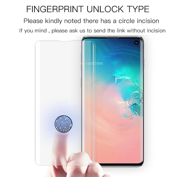 Böjt Härdat Glas för Samsung Galaxy S10 Plus Skärmskydd för Samsung S10E S10plus S 10 Plus E Fingeravtrycksupplåsning Film For Samsung A2 CORE 1PCS