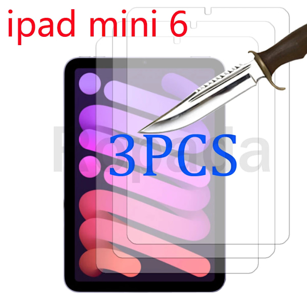 3 st glasskärmskydd för Ipad 2 3 4 air 2022 10:e 10.9 5:e pro 7.9 9.7 10.2 7:e 8:e 9:e generationen 10.5 mini 6 5 ipad mini 6
