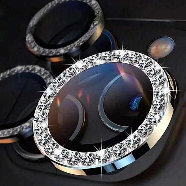 9D Diamant Kameralinsskydd Ring Skyddsfilm För Samsung Galaxy S25 S24 S23 S22 Ultra 5G S25 Plus S24 FE S23 Härdat Glas Diamond Black For S24 Plus