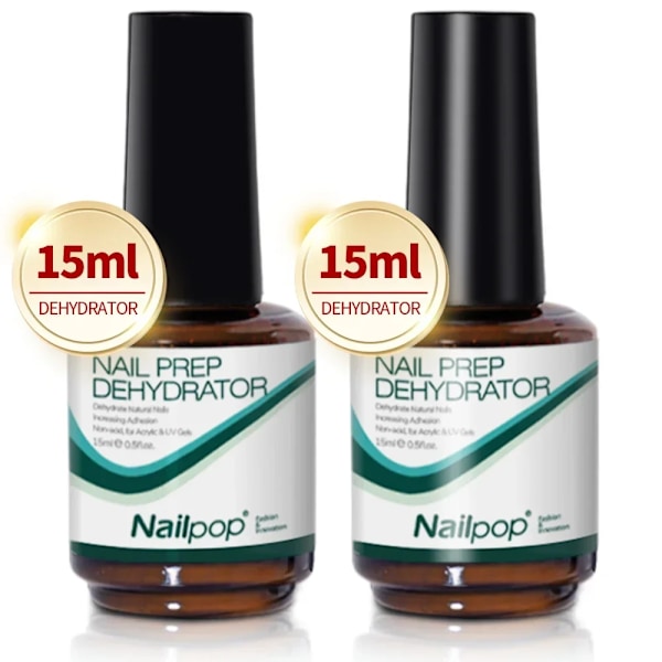 Nailpop Nagel Dehydrator och Primer Syrafri Naturlig Nagel Förberedelse för Akryl och UV Gel Nagellack Snabbtorkande Överlägset Bindningsset Dehydrator 2pcs
