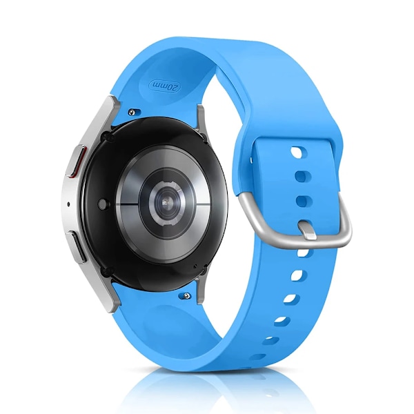 Silikonarmband för Samsung Galaxy Watch 7 6 5 4 44mm 40mm pro 45mm Sport 20mm Klockarmband Armband Galaxy Watch6 Classic 43mm 47mm light blue 4 classic 42mm 46mm