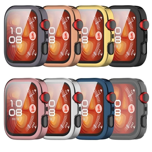 Mjukt skärmskyddsfodral för Huawei Watch Fit 4 fit4 Pro Pläterad stötfångare Skal Härdat filmöverdrag Smartwatch-tillbehör gun For Huawei Fit4 Pro